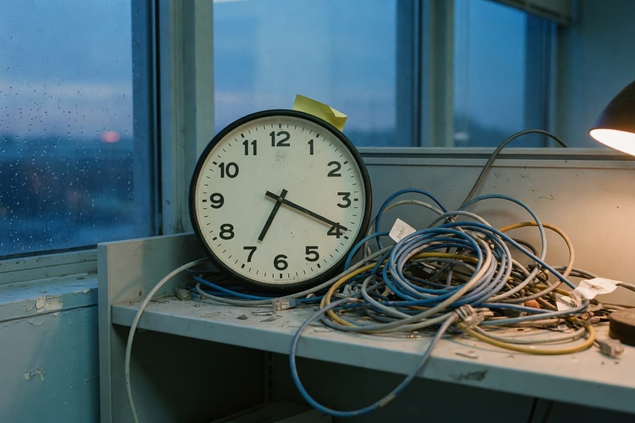 Falióra és ethernet-kábelek kékórán